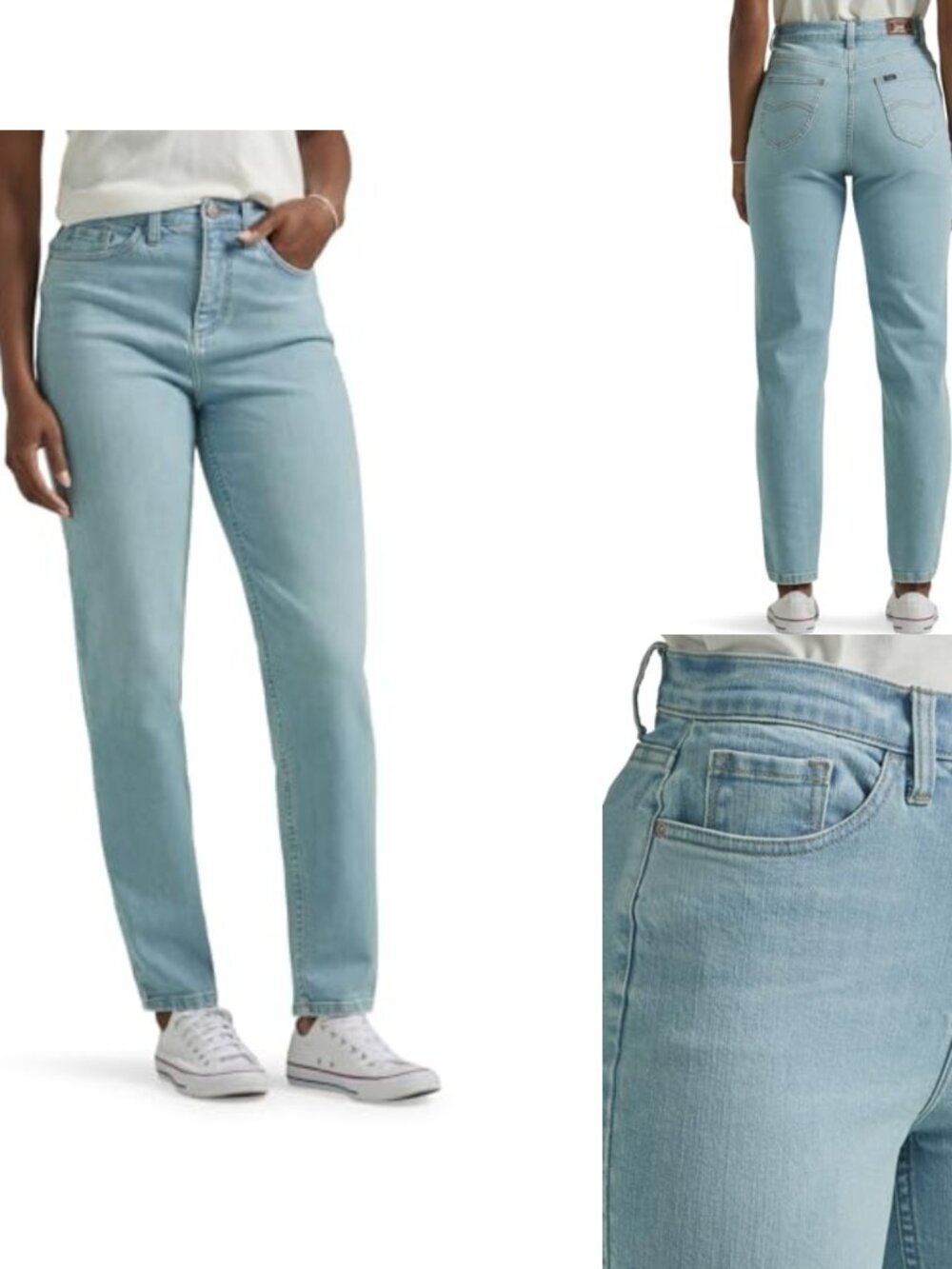 Women's High Rise Boyfriend Jeans Stretch Cotton Blend Denim
